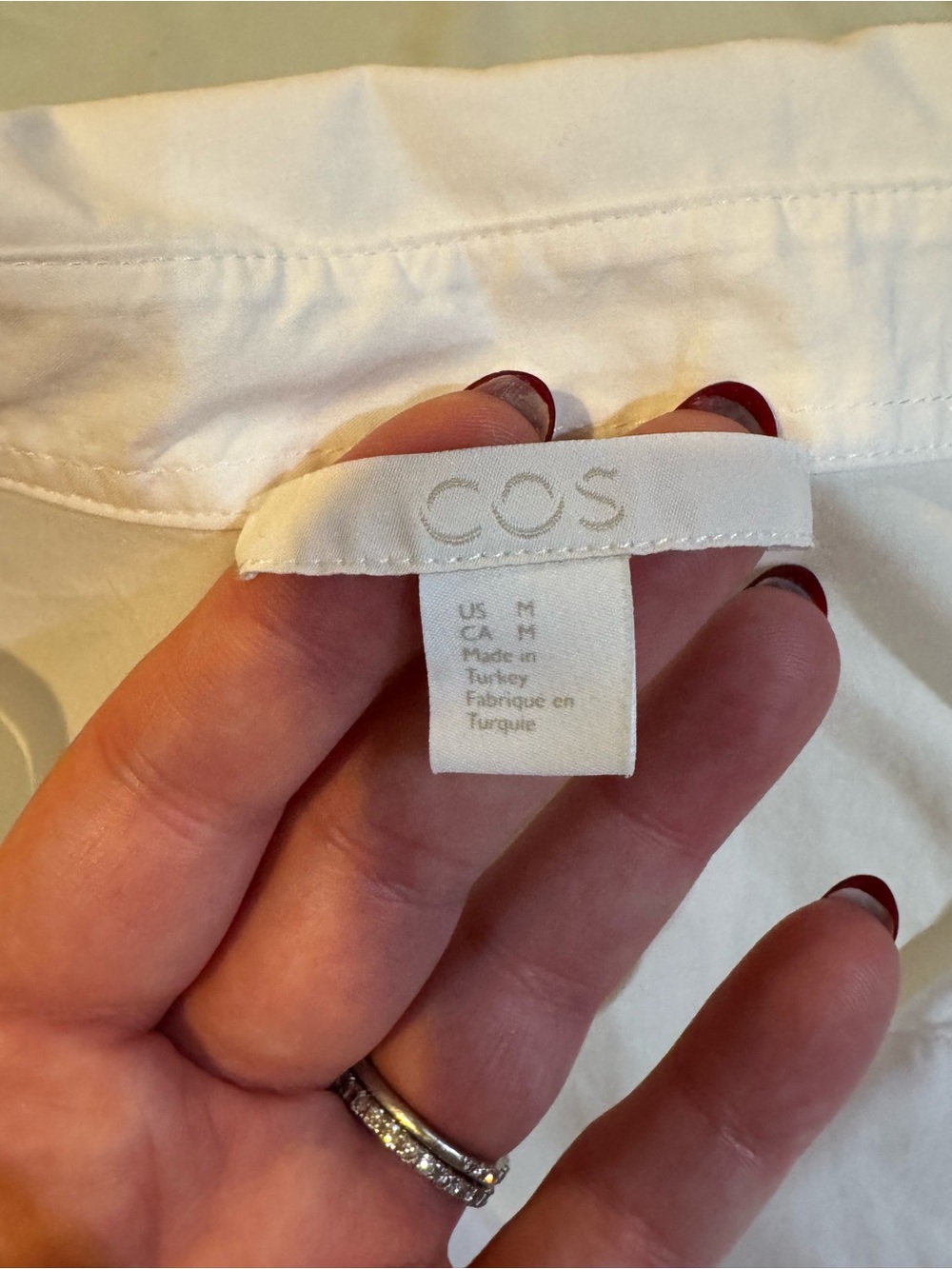 COS Cream Button-Front Collared Shirt - Picture 3 of 6